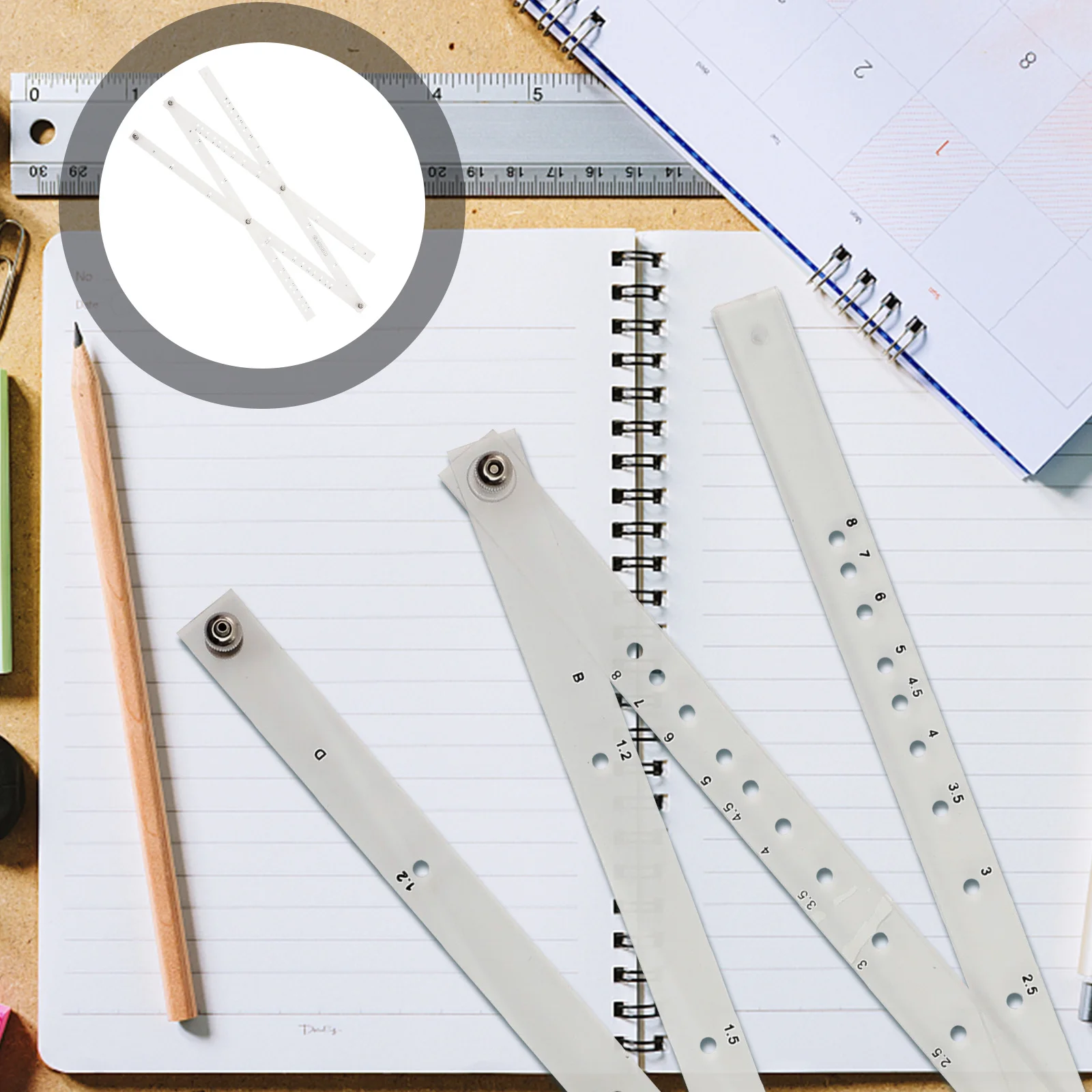 

Magnifying Ruler Drawing Tool Portable Design Drafting Ruler for Students Teachers Office School Long Term Use