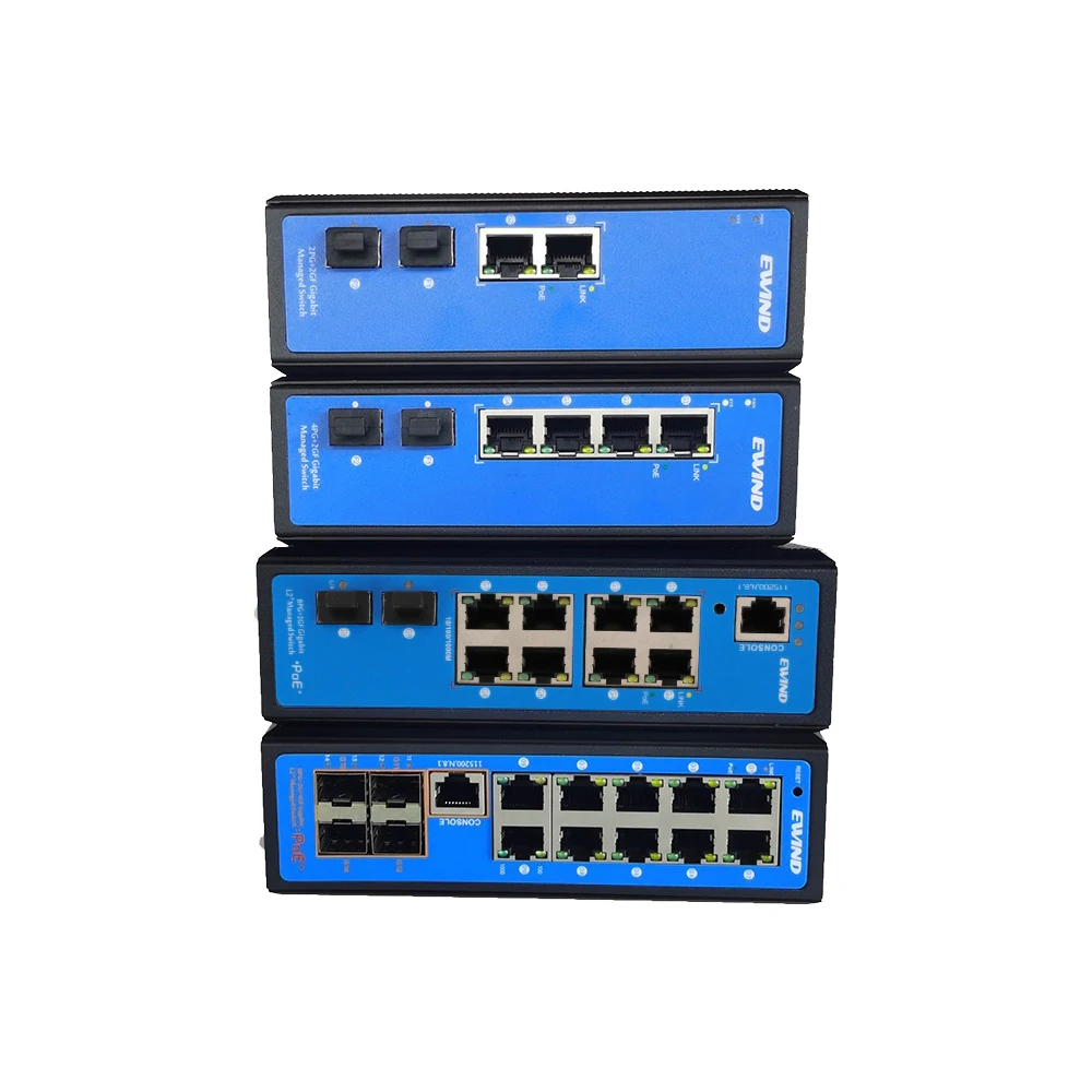 Imagem -06 - Ewind-switch Poe Industrial 10 14 Portas Gigabit Completo Rede de Rede Sfp Fibra Solt Ip40 Poe Switch