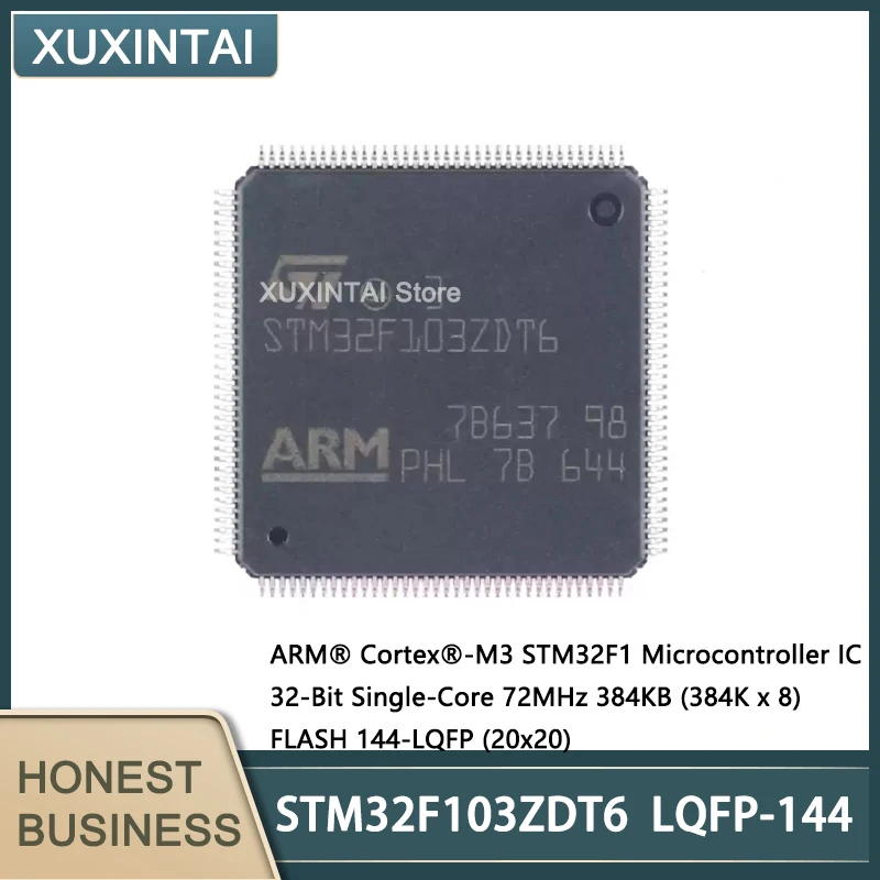 5Pcs/Lot  New Original  STM32F103ZDT6 STM32F103 Microcontroller IC 32-Bit Single-Core 72MHz 384KB (384K x 8) FLASH 144-LQFP