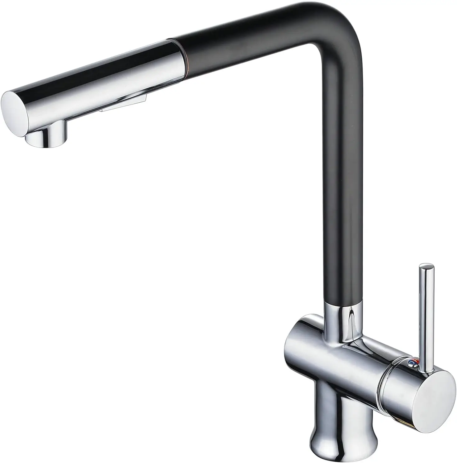 

Pull Out Kitchen Faucet Black Painting, Prep Bar Sink Kitchen Sink Faucet Single Handle Single Hole with Dual Function S