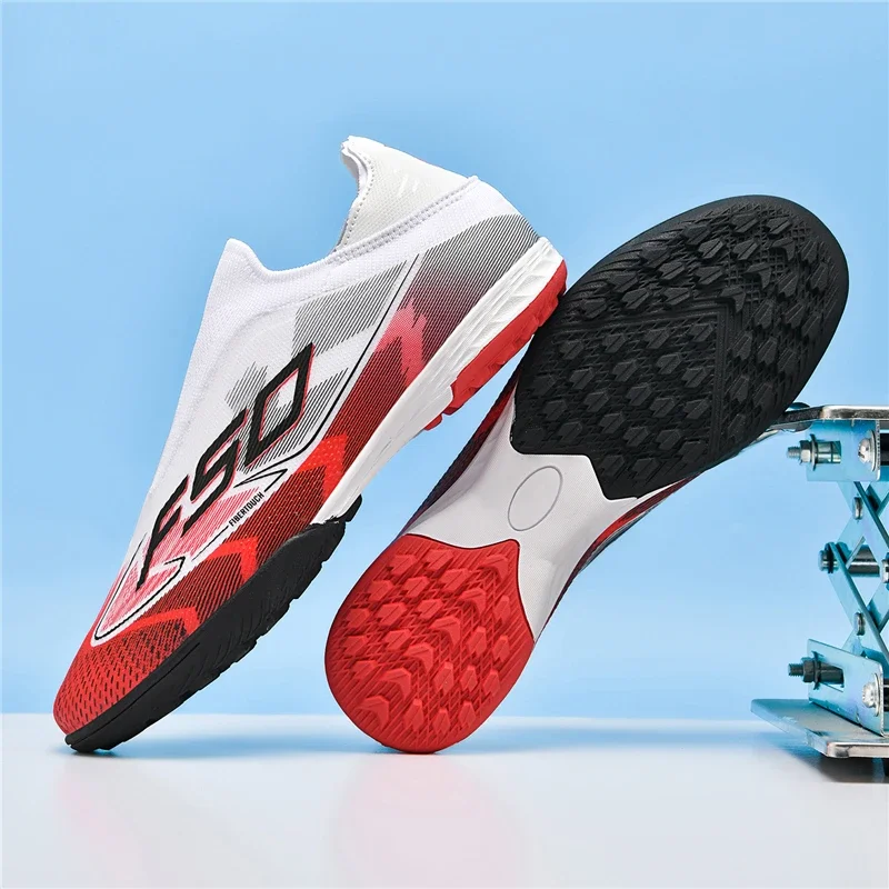Neue Fußballschuhe für Herren, Sportschuhe, ultraleichte Outdoor-Fußballschuhe, Futsal, rutschfest, hochwertig, hoher Knöchelschutz, atmungsaktiv, für Wettkämpfe geeignet. – Detail 12