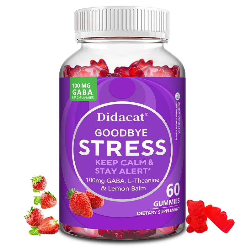 L-Theanine Gummies with GABA, Help Adults and Seniors Relax, Promote Sleep, Improve Mood, and Relieve Stress, Non-GMO