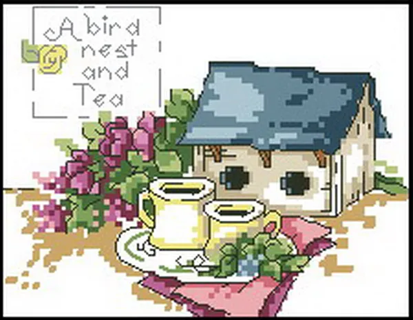 DIY needle Afternoon tea in front of the cottage 23-20 Cross Stitch Set Counted Cross Stitch Kit  28ct 14ct 32ct Metallic aida