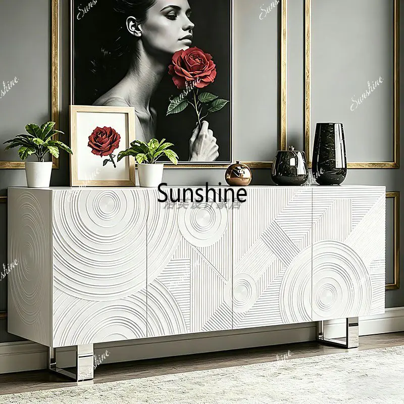 Advanced sense of home entrance cabinet Italian minimalist light luxury modern villa living room
