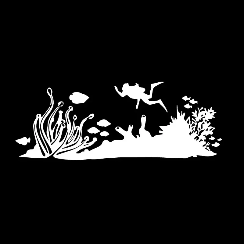 Pegatina de aventura de buceo submarino, decoración de coche de alta calidad, calcomanía impermeable de Pvc con personalidad, negro/blanco, 21cm * 8cm