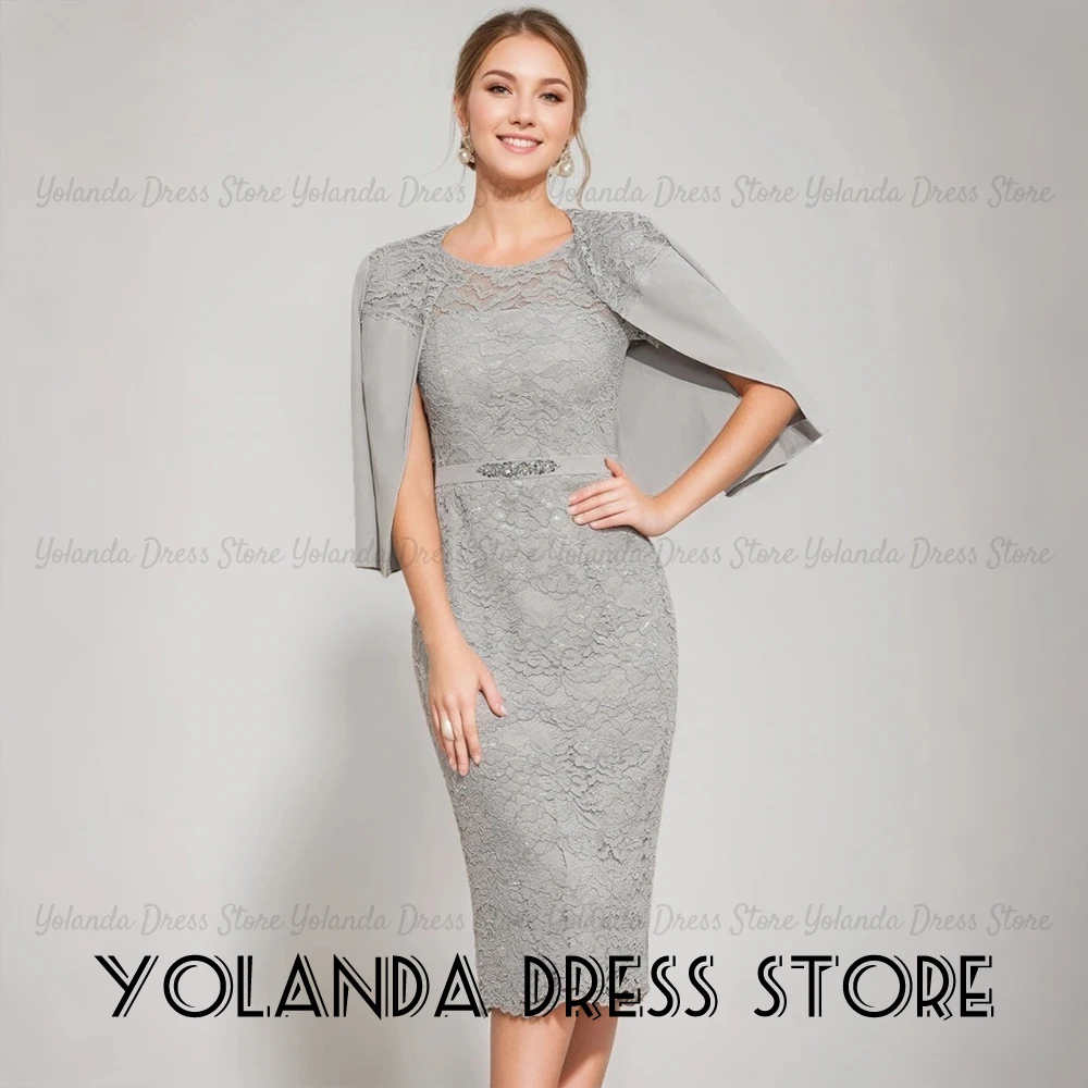 Yolanda Women's Wedding Party Formal Lace Two Piece Wedding Guest Dresses with Jacket vestido de festa casamento Customized 2026