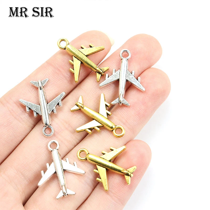 20pcs 20.9*16.9MM Aircraft Alloy Pendants Charms for Jewelry Making Necklace Bracelet Cute Earring DIY Pendant Accessories Gifts