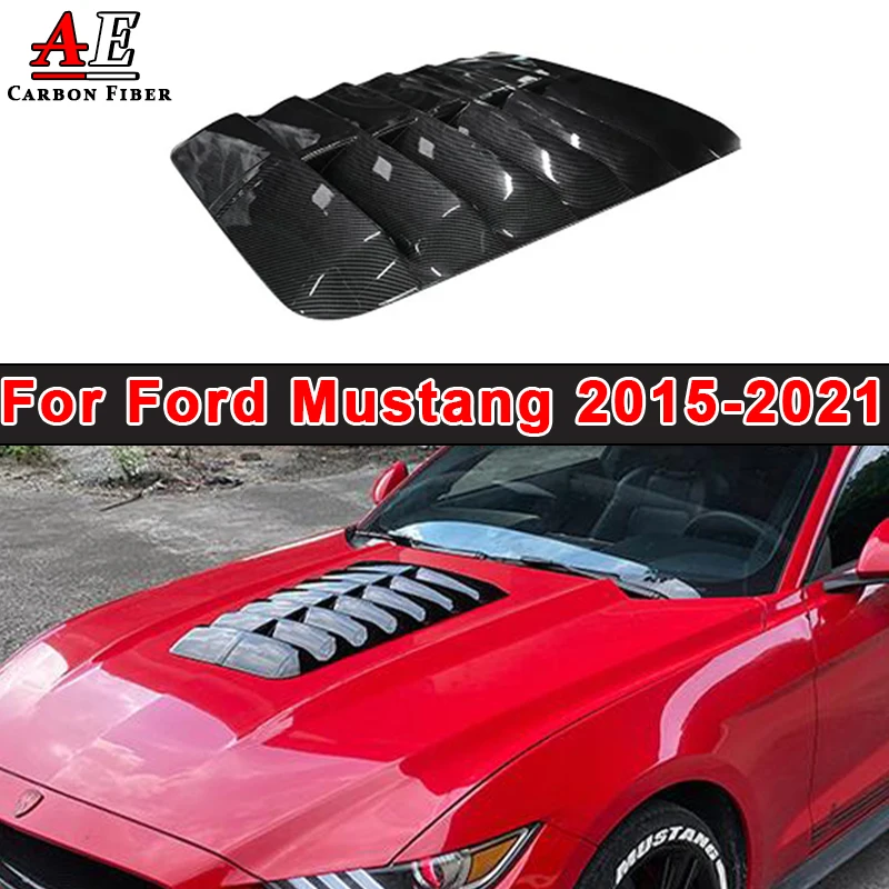 

Для Ford Mustang 2015-2021, капот двигателя из углеродного волокна, Крышка вентиляционного отверстия, передняя крышка капота, отделка капота GT500, стильный комплект кузова, автомобильные аксессуары