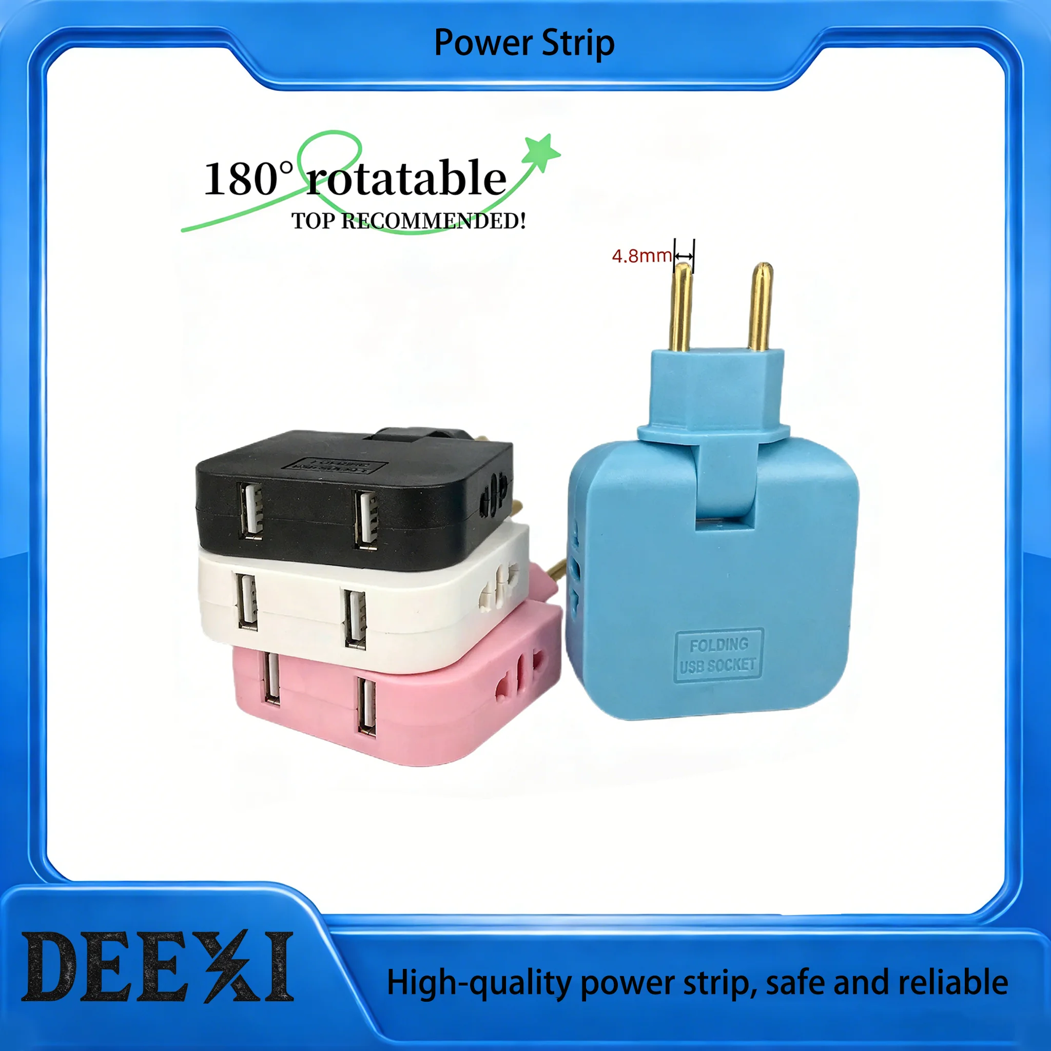 2 USB 3 in 1 EU Power Socket Plug Adapter Foldable US To EU Travel Aadapters Power Converter KR Plug Electrical Socket AC Outlet