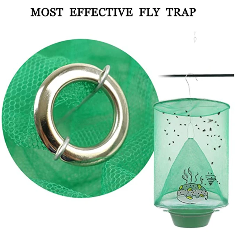 Dropship 1pc/2pcs/4pcs/6pcs Fly Catcher Killer Pest Control Reusable Hanging Flytrap  Cage Net Traps Garden Hanging Flycatcher