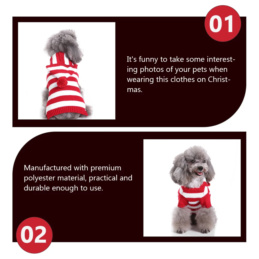 

Dog Knitting Sweater Christmas Style Durable Polyester Lightweight Comfortable Pet Clothing Easy to Put on Off Xmas Pet Apparel