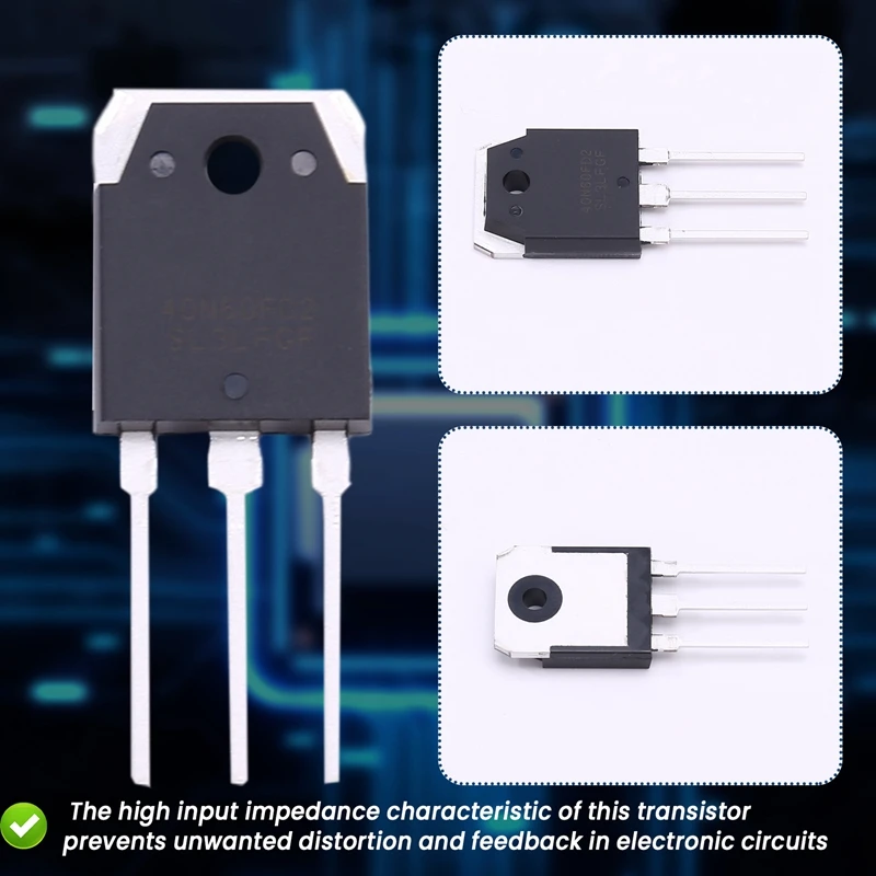 Alta eficiência e transistor de comutação rápida, 40N60FD2, SGT40N60FD2, SGT40N60FD2PN, 40A, 600V, TO-3P, 5pcs