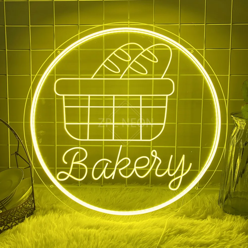 Bakey Neon Led Sign 3D Carved Neon Light Sign Cafe Restaurant Dinning Room Decor Wall Art Neon Sign Food Store Shop Led Lights