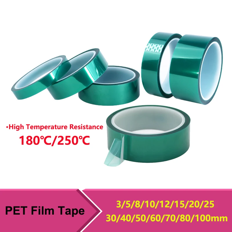 1/3/5pcs PET Film Tape High Temperature 3mm ~ 100mm Green Heat Resistant PCB Solder SMT Plating Shield Insulation Protection