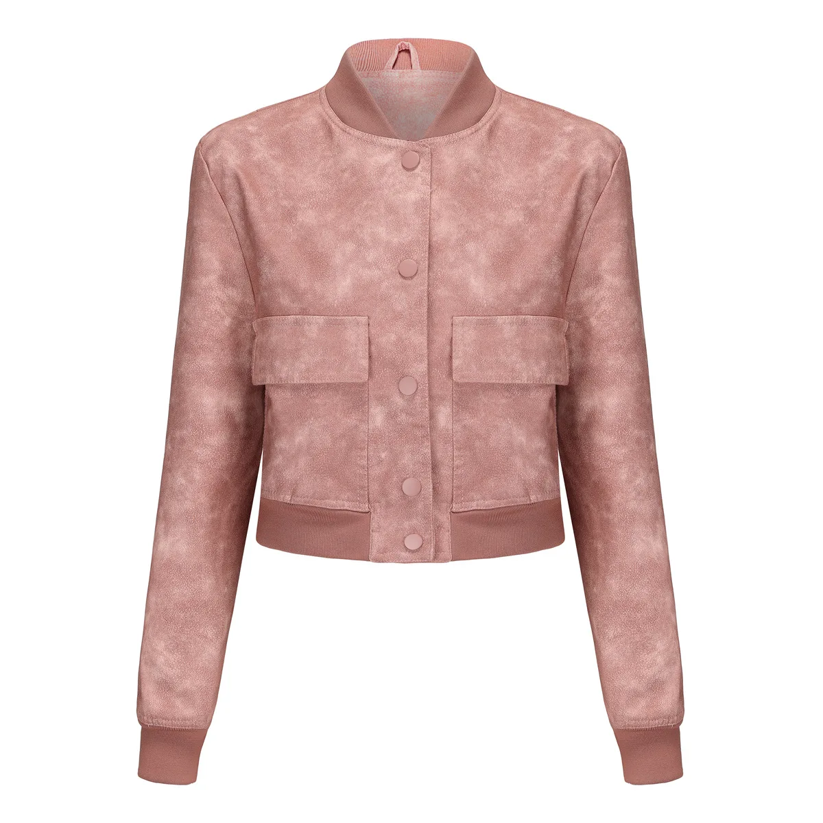 معطف نسائي مريح وفضفاض من جلد البولي يوريثان أنيق كاجوال بأكمام طويلة وجيب أمامي مقاوم للرياح وسهل المطابقة معطف يومي