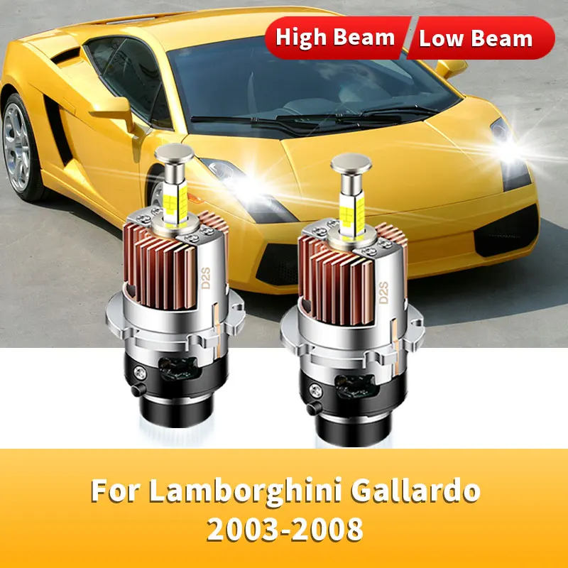 2Pcs 360 D Series Canbus LED Headlight Bulbs 35W 6000K 32000LM Auto Xenon Bulbs Replacement Plug&Play For Lamborghini Gallardo