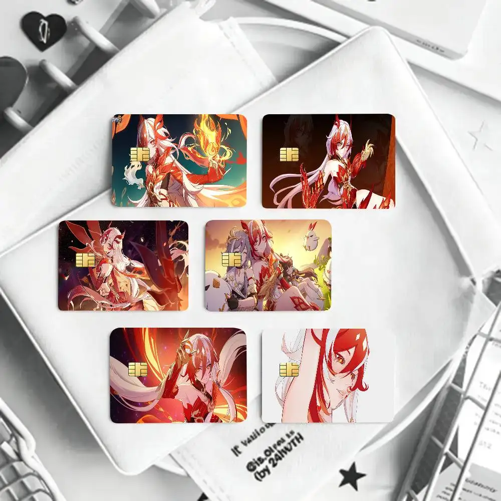 Fu Hua Anime Game Honkai Star Rail Card Sticker Cartoon Art Credit Card Skin Anti Scratch Bank Debit Card Decal