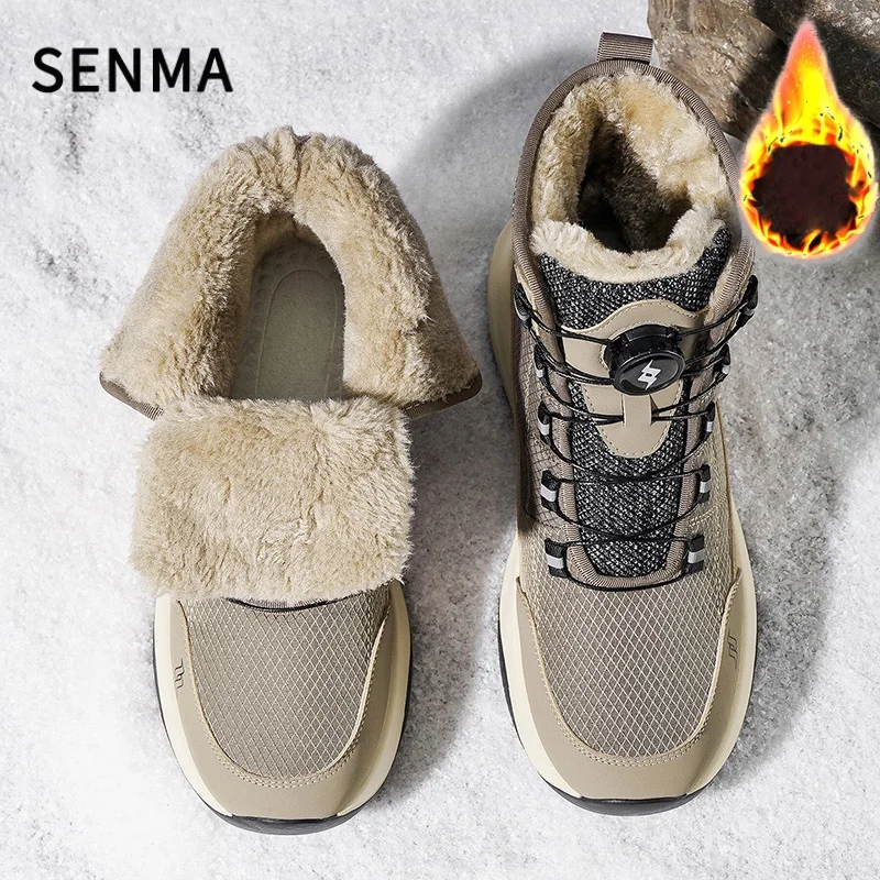 SENMA الرجال أحذية الثلوج 2026 الشتاء موضة في الهواء الطلق أحذية رجالي عالية الجودة المشي لمسافات طويلة حذاء من الجلد الرجال أحذية الصيد الثلوج أفخم الذكور الأحذية #2