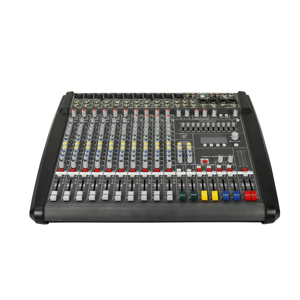 EIF 1:1 High Quality CMS1000-3 1000W Sound Audio Mixer with DSP effectors 10 channel compact Audio  With power amplifier mixing