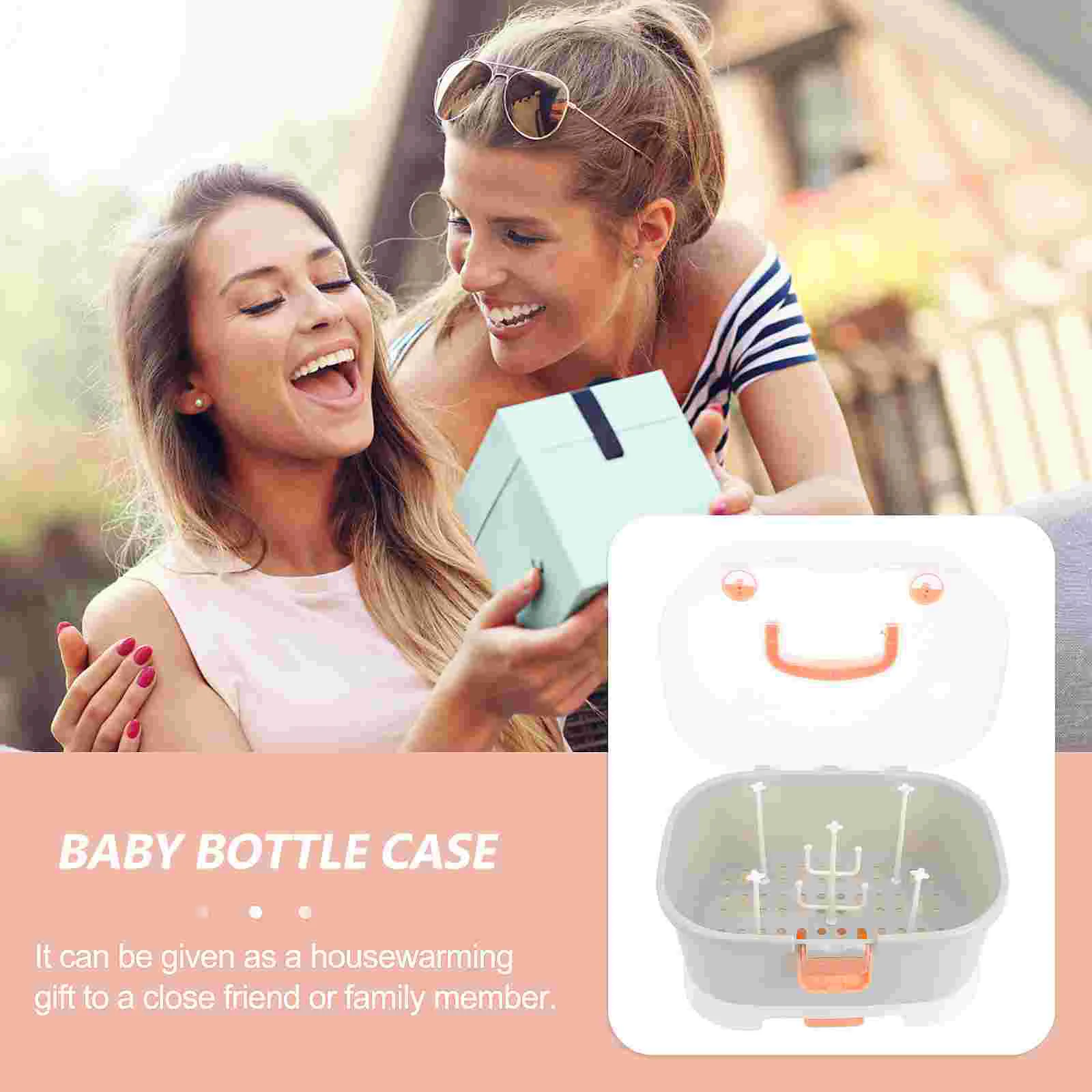 Storage Box Portable Laundry Drying Rack Baby Bottle Case Milk Container Tableware