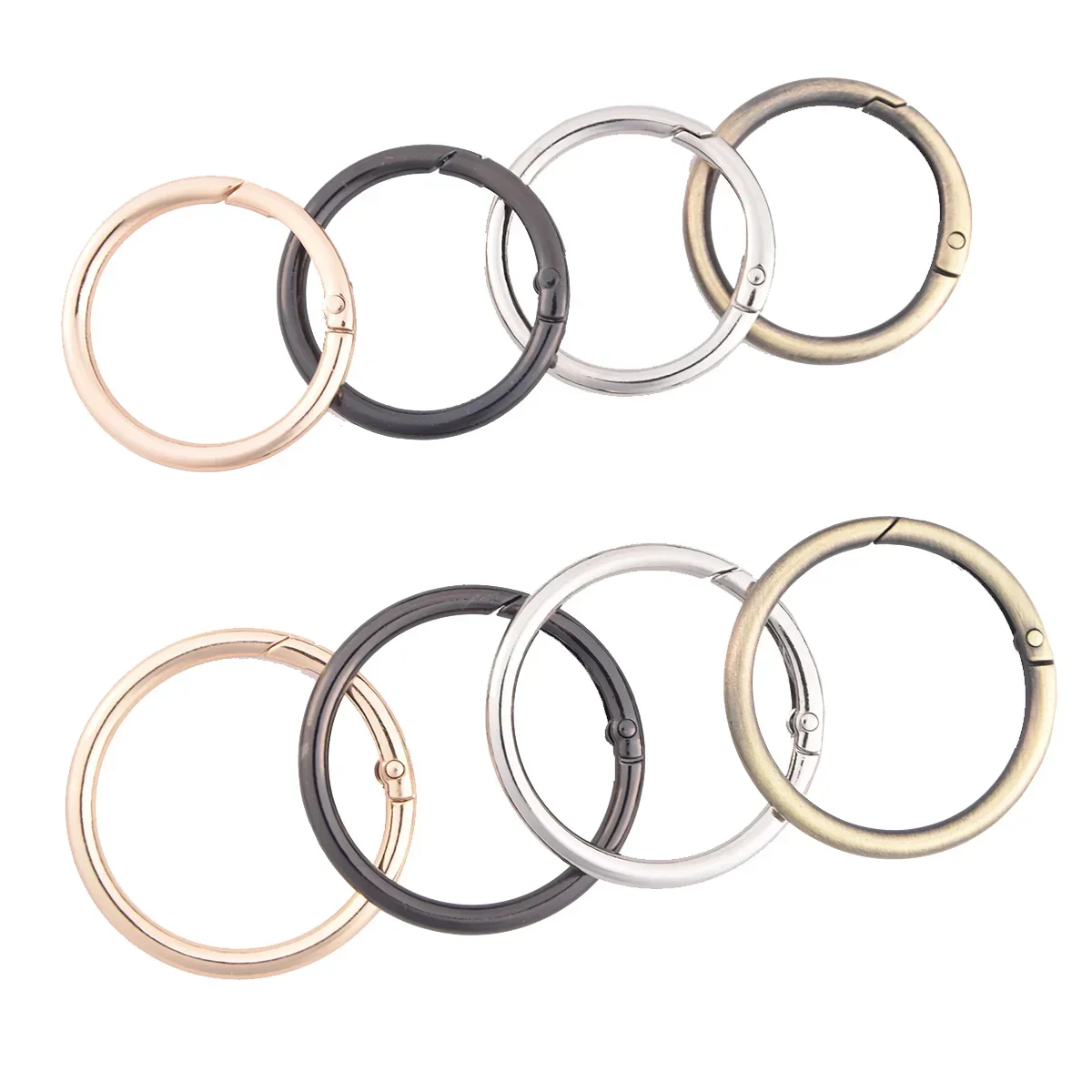 5 sztuk metalowy O-ring brelok klamry sprężynowe DIY biżuteria otwierany okrągły karabinek brelok zapięcie klipsy do torby karabińczyk