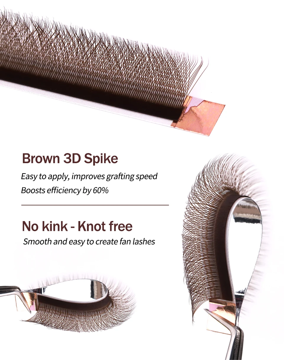 AGUUD Braun YY 2D 3D 4D 5D Wimpern W-Form Make-up Falsche Wimpern D/M/L Krümmung Natürliche Weiche Wimpernverlängerungen 3D Fairy Bloom Lash – Detail 8