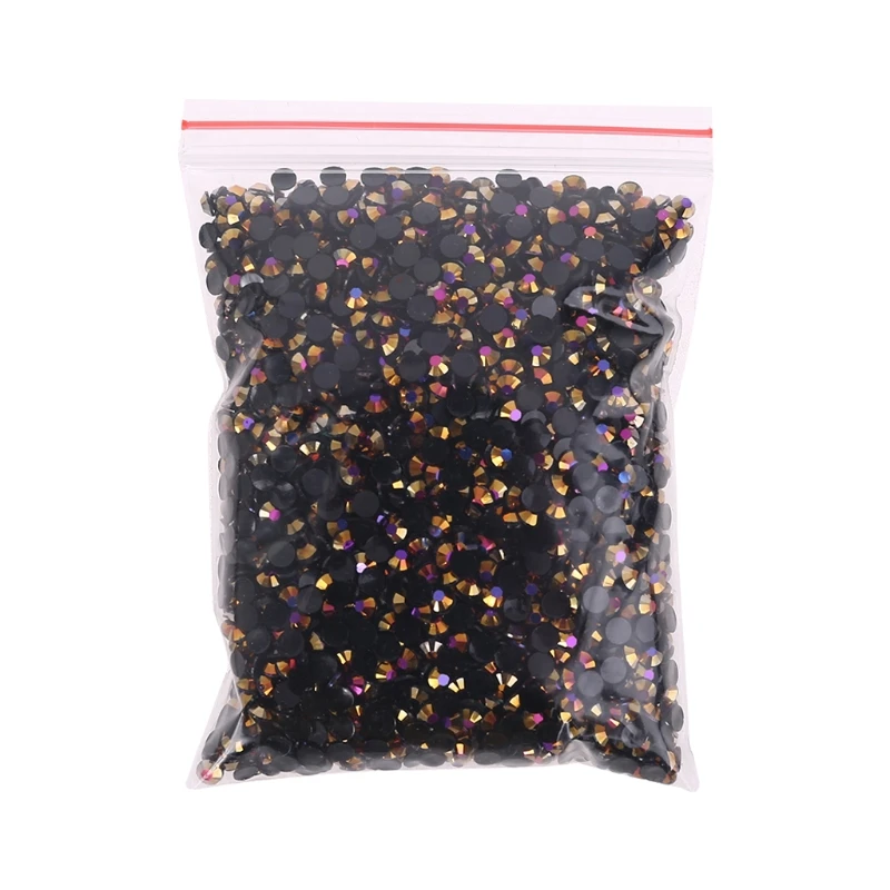 5000pcs Black Flat Back Round Crystal Rhinestones for DIY Art