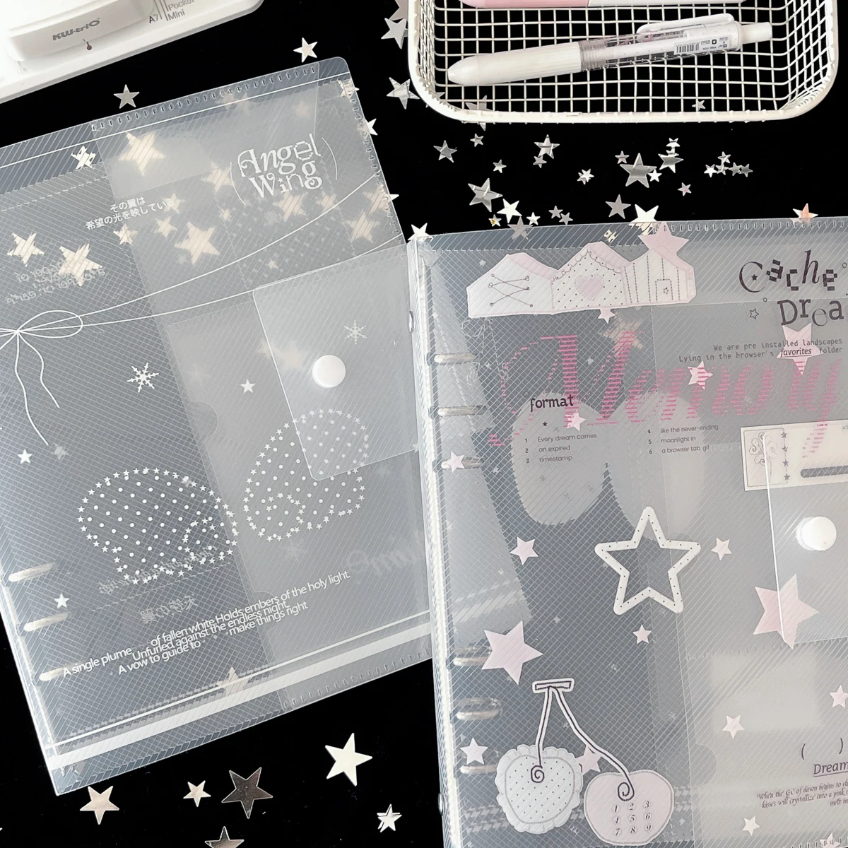 WAKAWAKA A5 Binder Organization  Ring Binder Notebook Scrub Loose-Leaf PP Inner Core Cover Note Book Journal Planner Office