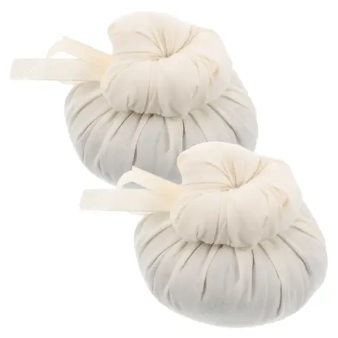 2 Pcs 쑥 마사지 공 태국 발 도구 재료 패키지 흰색 부직포 스파 공