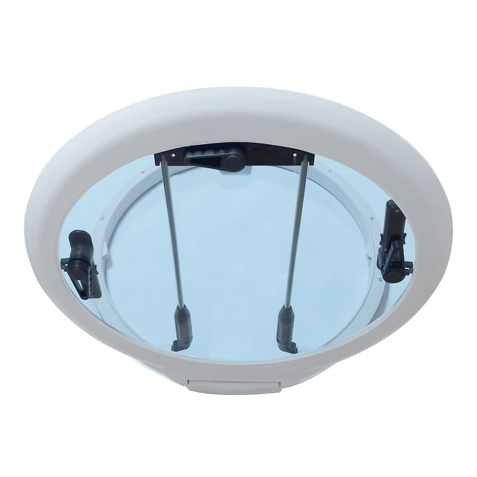 Round Marine Grade Nylon Boat Deck Hatch Window With Tempered Glass And Trim Ring