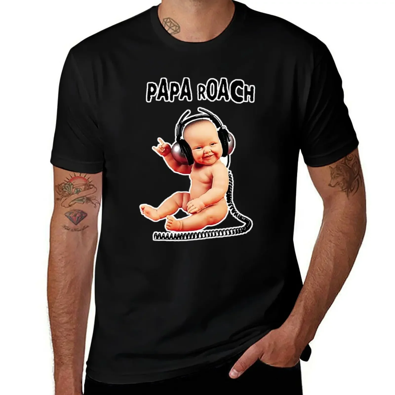 baby papa roach art T-Shirt cute tops vintage heavyweight t shirts for men