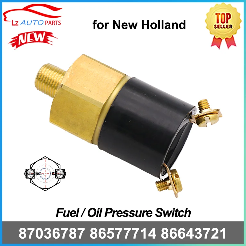

New Fuel Oil Pressure Switch 87036787 for New Holland 2P NC Normally Closed 1/8-27NPT Replaces # 86577714 86643721