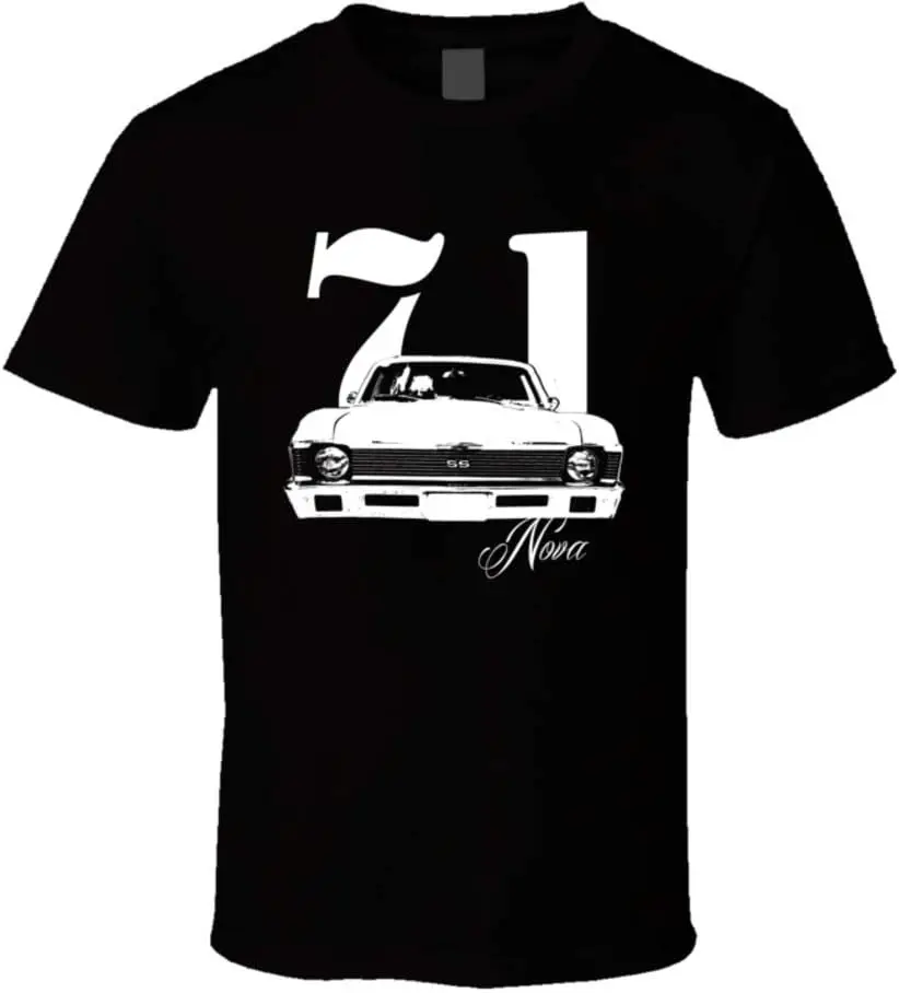 1971 Nova Grill View with Year and Model Black T Shirt