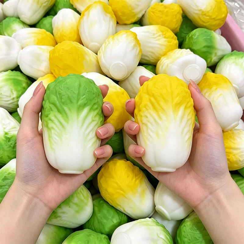 Jouets sensoriels anti-stress en forme de chou bok choy faits maison, blocs de construction souples à presser, balle anti-stress pour adultes, jouet sensoriel ASMR