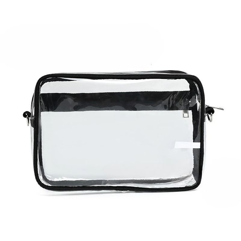 حقيبة خصر رياضية من مادة PVC، حقيبة تخزين خارجية، مقاومة للماء، محمولة، حقيبة شفافة ذات سعة كبيرة للياقة البدنية والجري.