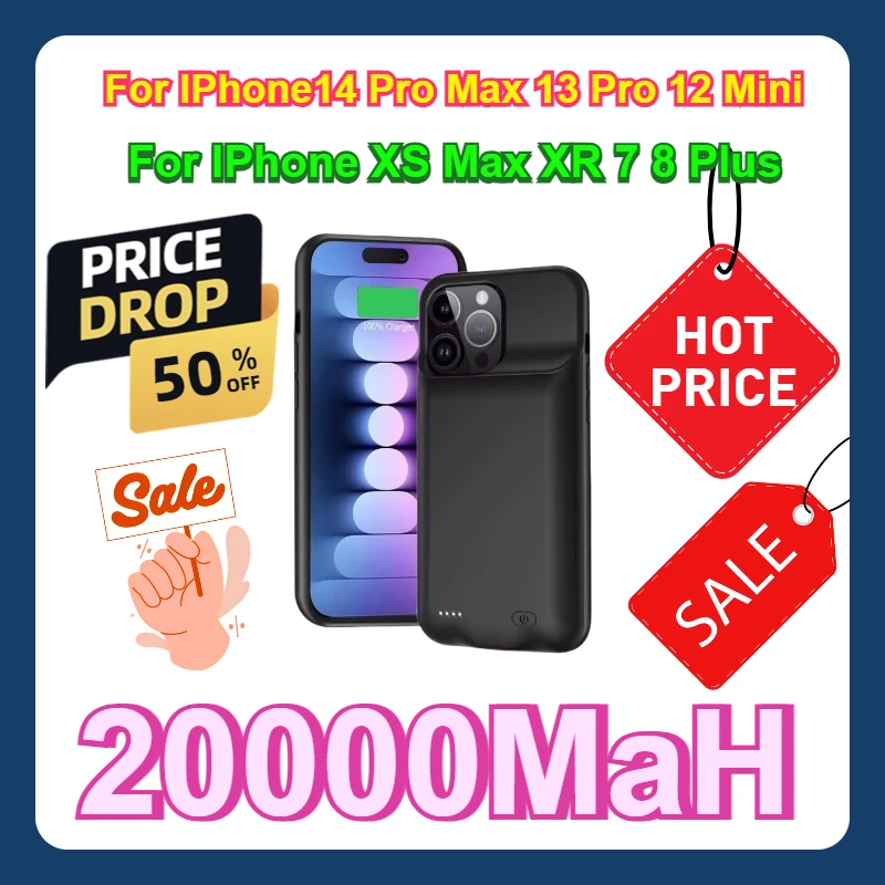 For IPhone14 Pro Max 13 Pro 12 Mini Power Bank Charging Power Case for IPhone XS Max XR 7 8 Plus SE2 3 Battery Case