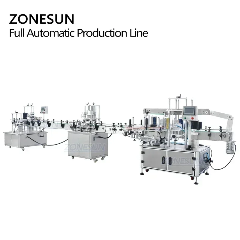 ZONESUN ZS-FAL180X1 Etichettatrice automatica per tappatura e riempimento sottovuoto Linea di produzione Piegatrice per bottiglie di profumo