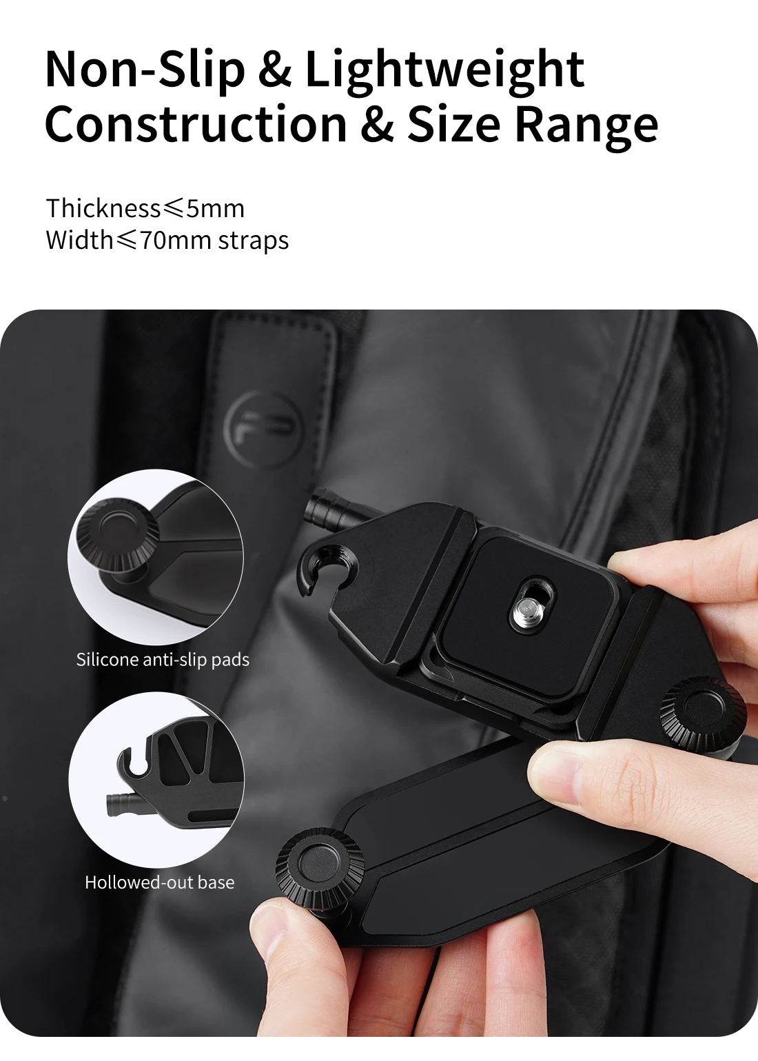 XILETU Cimapro Rucksack-Kamera-Clip, universelle Arca Swiss Schnellwechselplatte für DSLR, Sony, Nikon, Kamera, problemlos – Detail 9