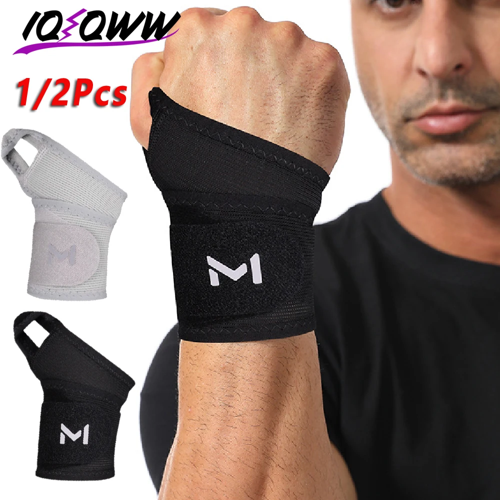 1/2PCS Elastic Wrist Guard Protector, Wrist Support for Tendon Sheath Strain Wrist Pain, MenWomen for Bench Press Badminton