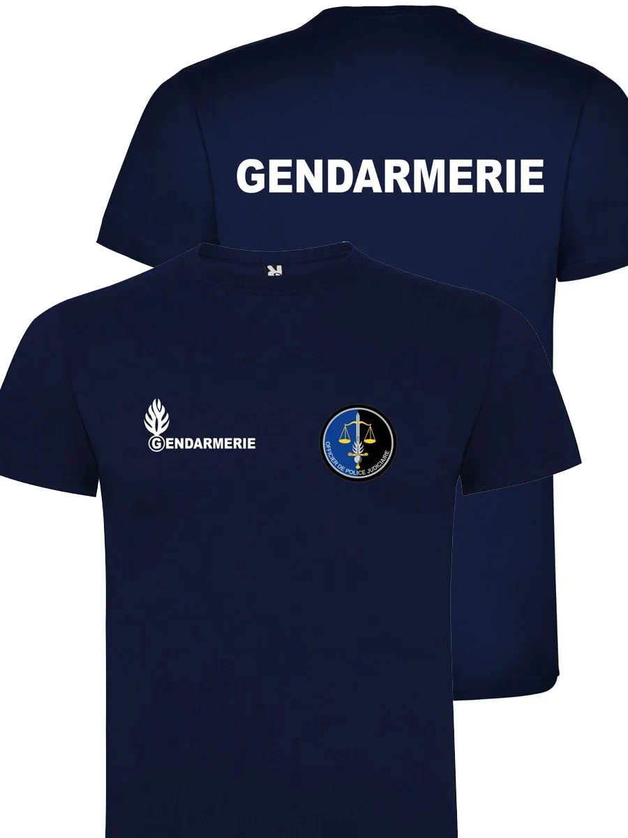 Short Sleeve Casual 100% Cotton O-Neck Summer Mens T-shirt  French Gendarmerie Judicial  Officer T-Shirt  Size S-5XL tops