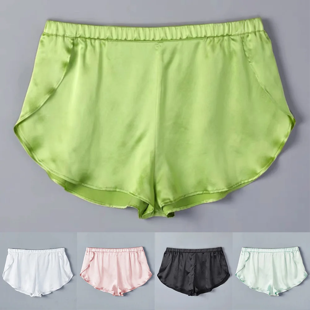 Men\'s Sexy Panties Boxer Trunks Pajamas Side Split Lounge Boxershorts Home Sleep Underwear Breathable Lingerie Underpants