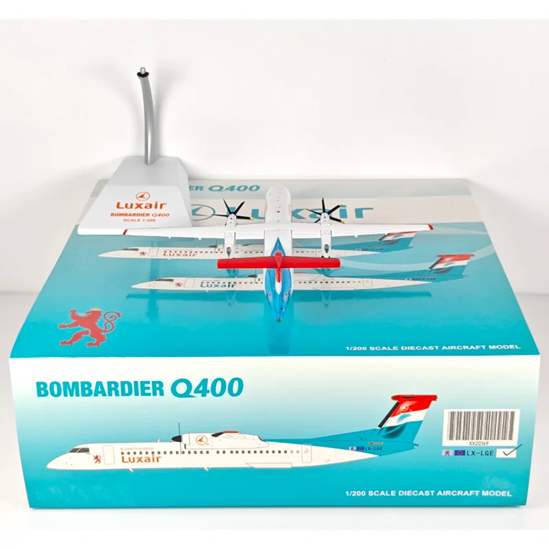 JC أجنحة دييكاست 1/200 مقياس لوكسمبورغ الخطوط الجوية Dash8-Q400 LX-LGE سبيكة نموذج طائرة تحصيل لعبة حلية الزخرفية