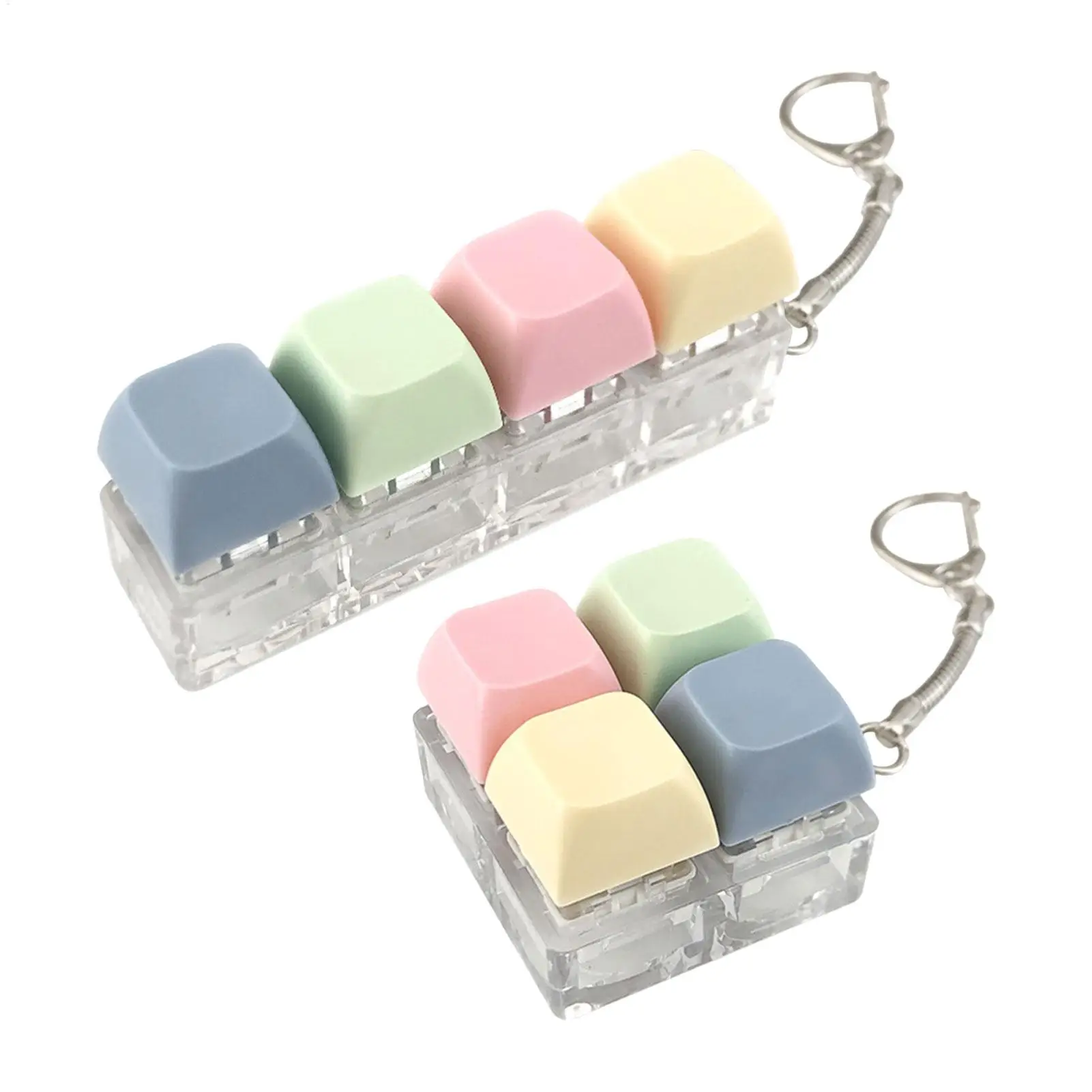 Keyboard Fidget Keychain 4 Keys Fun Sensory Toy Keyboard Keychain Fidget for Adults Home School Travel Desk Boredom Backpack