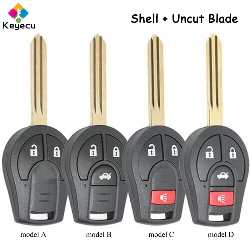 KEYECU Remote Control Car Key Shell Housing With 2 3 4 Buttons Fob for Nissan Maxima Altima Sentra Versa Armada Cube Rogue Micra