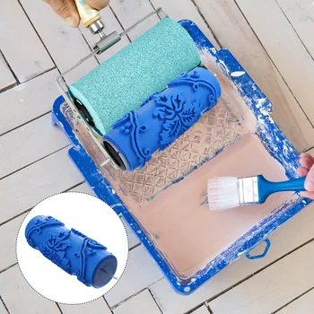 5 بوصة DIY الجدار الديكور Empaistic زهرة نمط رولة دهانات اللوحة الأسطوانة خلفية آلة طلاء غرفة المنزل