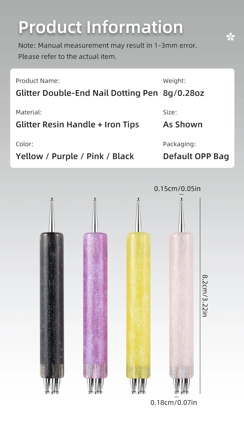 DIY Nagelkunst 5-Blütenblatt-Punktierwerkzeug Blumenformer Doppelendiger Strass-Picker zum Zeichnen winziger Punkte Glitzer-Griff Maniküre-Nagelwerkzeuge – Detail 7