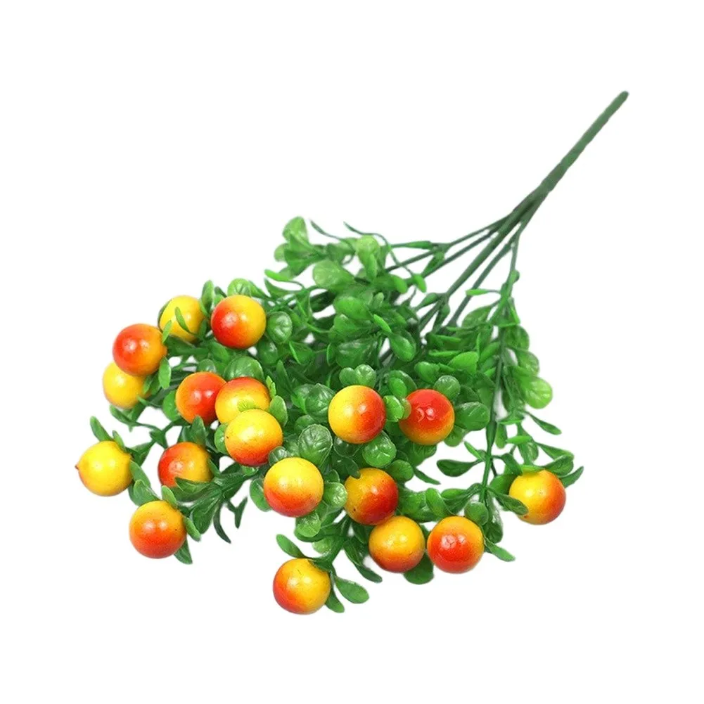 6 Branch Fake Fruit Fortune Fruit Plant Fade Resistant Material No Maintenance Required Vibrant Faux Fruit Decor