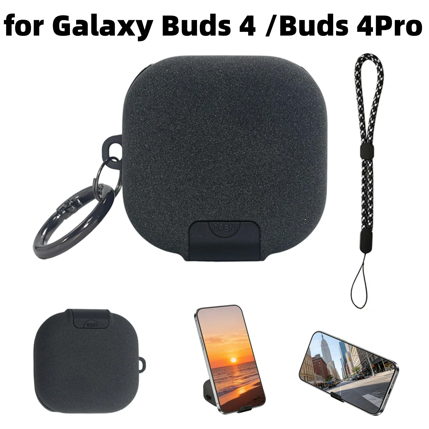 Case Cover for Samsung Galaxy Buds 4 Pro /Buds 4 (2026) Drop-Protection Cover  Phone Stand Design Case for Samsung Galaxy Buds 4