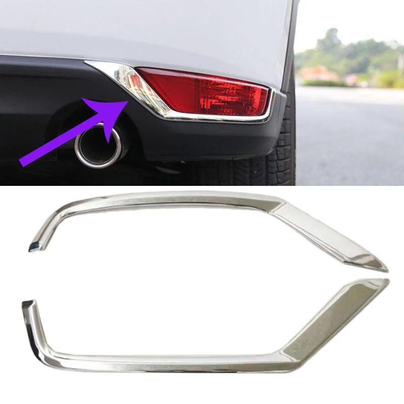 2* ABS Bottom Rear Fog Light Lamp Eyelind Decoration Trim for Mazda CX-5 CX5 2017 2018