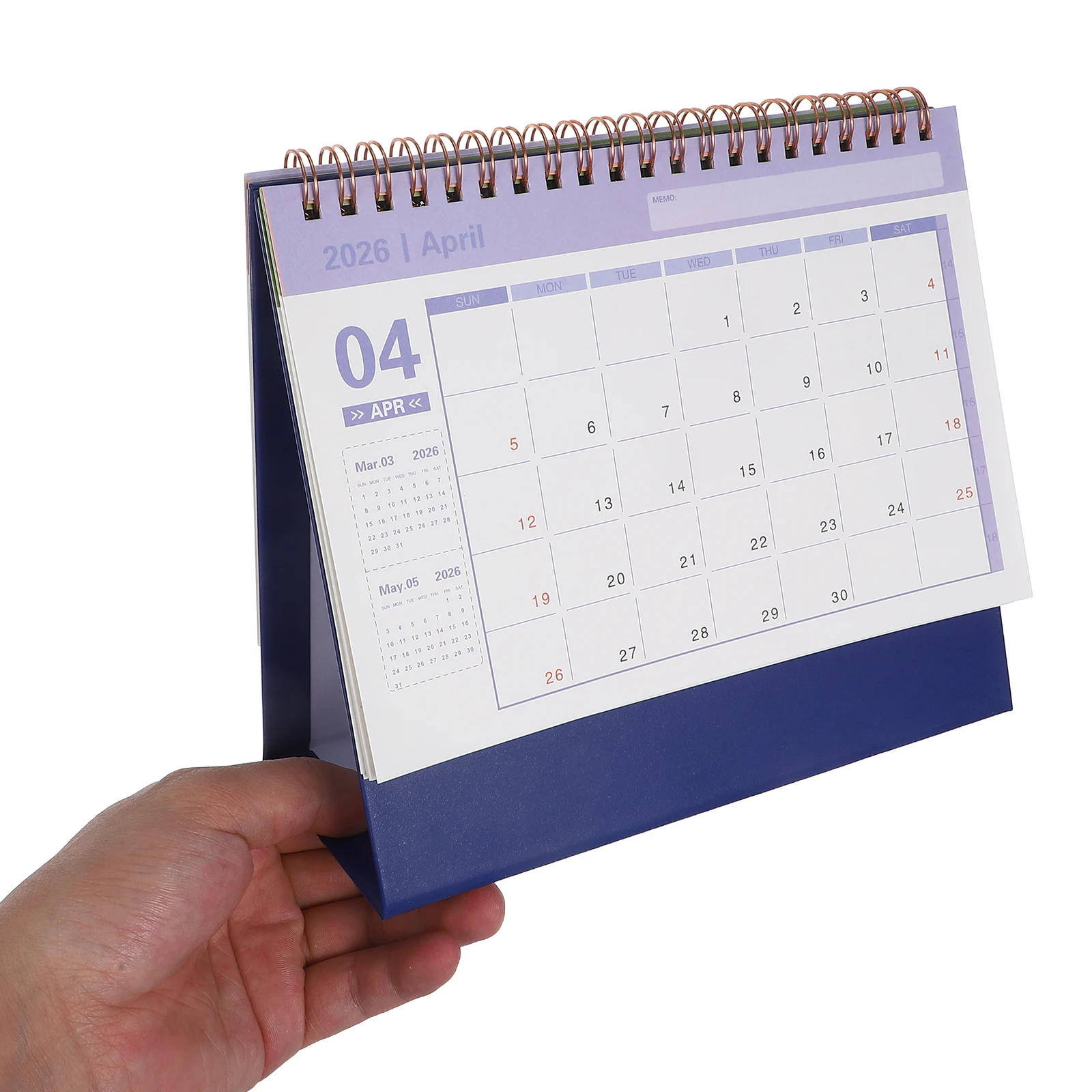 

2026 Mini Desk Calendar: Compact Foldable Stand Up Desktop Calendar Pad For Home Office School Small Schedule Planner Printing